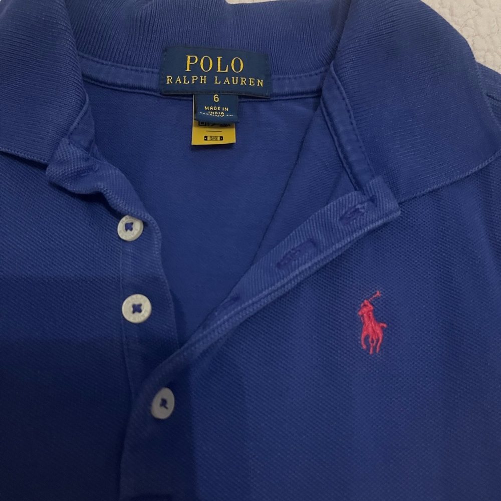Ralph Lauren Royal Blue Polo Dress with Pink Emblem and green polo shirt combo
